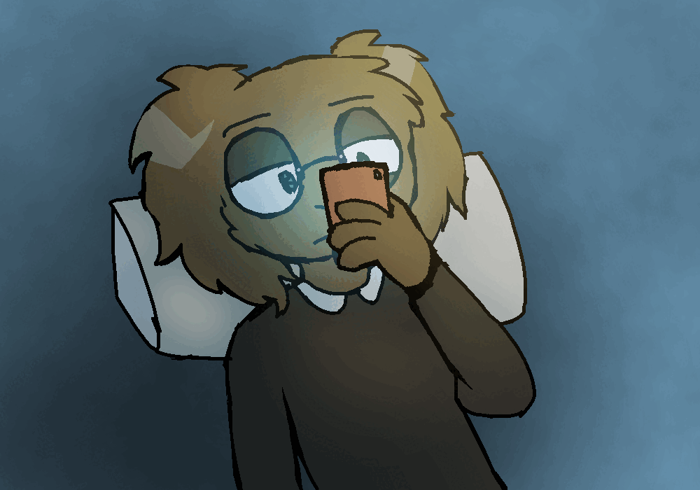 dana looks at her phone tiredly